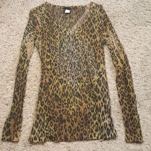 Daytrip Long Sleeve Lace Leopard Shirt